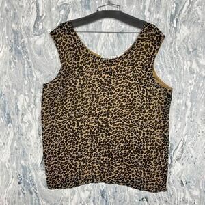 Carole Liz Vintage Leopard Print Sleeveless Top (M)